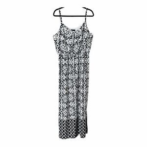 AB Studio Black‎ White Spaghetti Strap Blouson Maxi. Dress Size Extra Large
